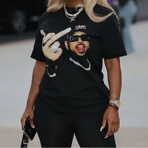 Black Graphic T-Shirt with Bold Design